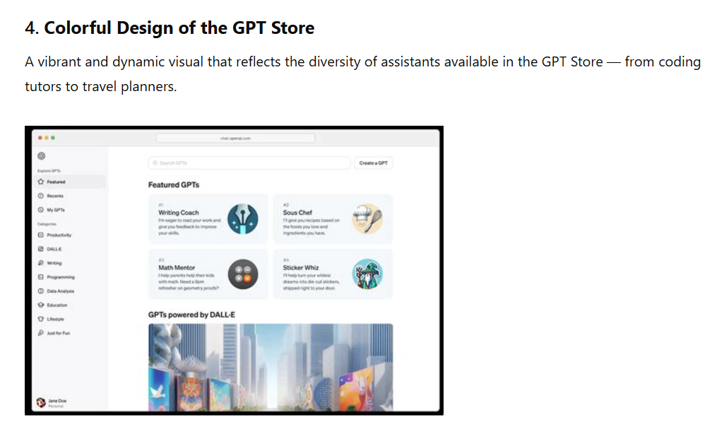 colorful design of the gtp store